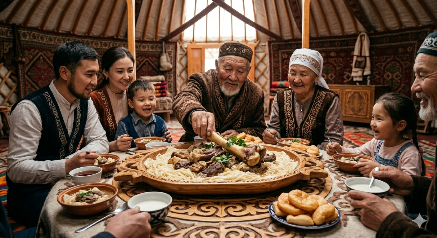 Ортан жілік қосылған бешбармақ